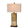 W-5154 Glass & Antiqued Hammered Brass Lamp